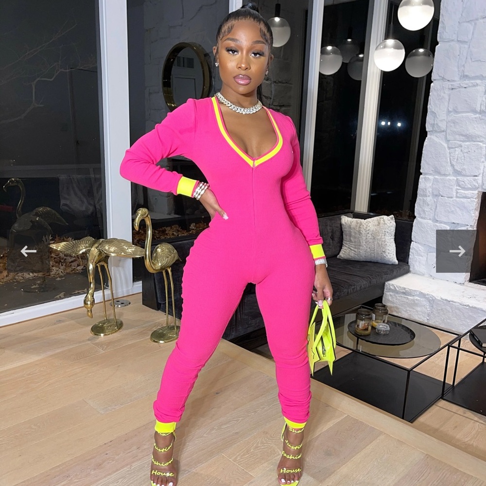 NWT Shane Justin Warm Up Jumpsuit Pink
